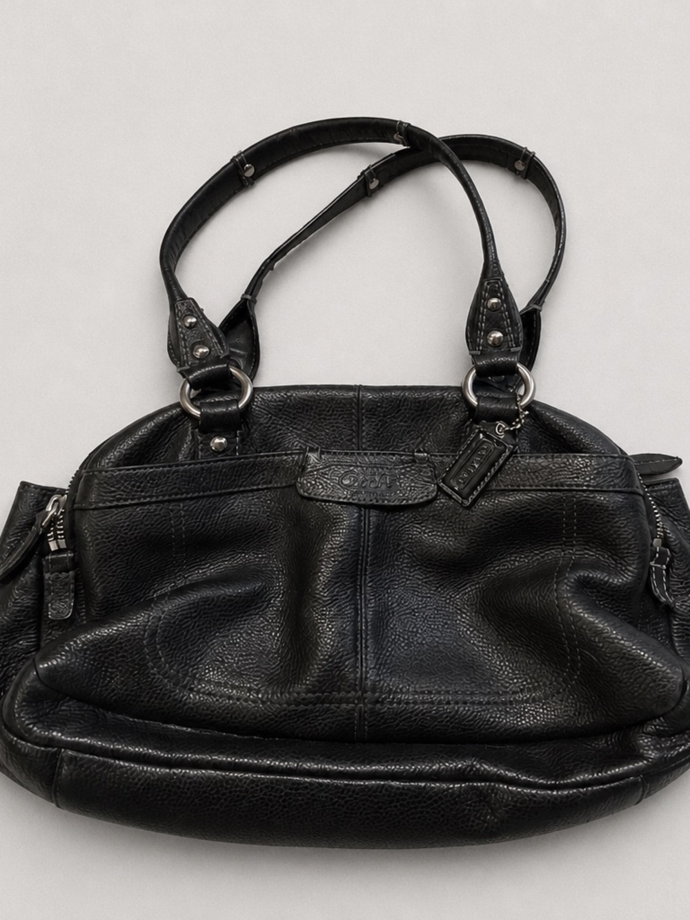 Coach Black Pebbled Leather Shoulder Bag
